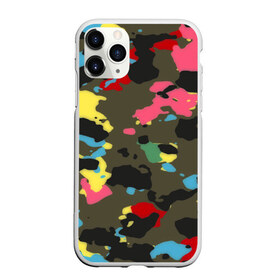 Чехол для iPhone 11 Pro матовый с принтом Цветной камуфляж в Тюмени, Силикон |  | Тематика изображения на принте: маскировка | пестрый | разноцветный | яркий