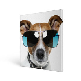 Холст квадратный с принтом Джек Рассел в очках в Тюмени, 100% ПВХ |  | волкодав | дворняжка | джек | джек рассел | домашние животные | любимец | мопс | овчарка | пес | песик | питомец | рассел | сенбернар | собака | собачка