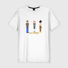 Мужская футболка премиум с принтом The IT Crowd, Айтишники в Тюмени, 92% хлопок, 8% лайкра | приталенный силуэт, круглый вырез ворота, длина до линии бедра, короткий рукав | it | it crowd | админы | айтишники | компьютерщики
