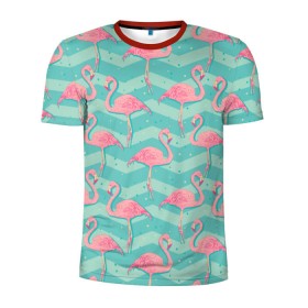 Мужская футболка 3D спортивная с принтом flamingo в Тюмени, 100% полиэстер с улучшенными характеристиками | приталенный силуэт, круглая горловина, широкие плечи, сужается к линии бедра | flamingo | абстракция | фламинго