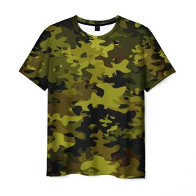 Мужская футболка 3D с принтом Camouflage в Тюмени, 100% полиэфир | прямой крой, круглый вырез горловины, длина до линии бедер | камуфляж | хаки