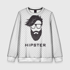 Детский свитшот 3D с принтом Hipster в Тюмени, 100% полиэстер | свободная посадка, прямой крой, мягкая тканевая резинка на рукавах и понизу свитшота | Тематика изображения на принте: hair | hipster | man | волосы | мужчина | парень | прическа | хипстер