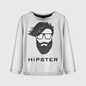 Детский лонгслив 3D с принтом Hipster в Тюмени, 100% полиэстер | длинные рукава, круглый вырез горловины, полуприлегающий силуэт
 | hair | hipster | man | волосы | мужчина | парень | прическа | хипстер