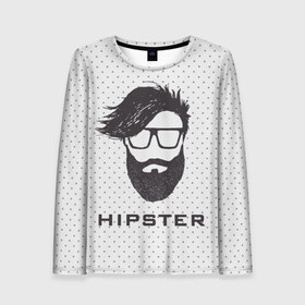 Женский лонгслив 3D с принтом Hipster в Тюмени, 100% полиэстер | длинные рукава, круглый вырез горловины, полуприлегающий силуэт | hair | hipster | man | волосы | мужчина | парень | прическа | хипстер