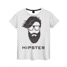 Женская футболка 3D с принтом Hipster в Тюмени, 100% полиэфир ( синтетическое хлопкоподобное полотно) | прямой крой, круглый вырез горловины, длина до линии бедер | hair | hipster | man | волосы | мужчина | парень | прическа | хипстер