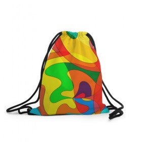 Рюкзак-мешок 3D с принтом Прикольная радуга в Тюмени, 100% полиэстер | плотность ткани — 200 г/м2, размер — 35 х 45 см; лямки — толстые шнурки, застежка на шнуровке, без карманов и подкладки | разноцветный | яркий