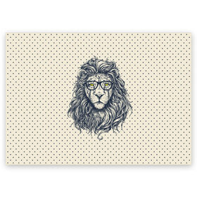 Поздравительная открытка с принтом SWAG Lion в Тюмени, 100% бумага | плотность бумаги 280 г/м2, матовая, на обратной стороне линовка и место для марки
 | Тематика изображения на принте: animal | cat | hipster | king | lion | животное | зверь | король | лев | очки | хипстер