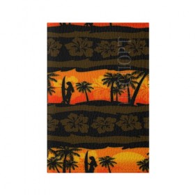 Обложка для паспорта матовая кожа с принтом Гавайи в Тюмени, натуральная матовая кожа | размер 19,3 х 13,7 см; прозрачные пластиковые крепления | 