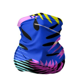 Бандана-труба 3D с принтом Тропические листья в Тюмени, 100% полиэстер, ткань с особыми свойствами — Activecool | плотность 150‒180 г/м2; хорошо тянется, но сохраняет форму | Тематика изображения на принте: паттерн | цветы | яркий
