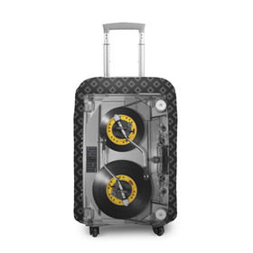 Чехол для чемодана 3D с принтом DJ Tape в Тюмени, 86% полиэфир, 14% спандекс | двустороннее нанесение принта, прорези для ручек и колес | dj | equalizer | music | retro | sound | tape | диджей | кассета | меломан | музыка | пленка | ретро | эквалайзер