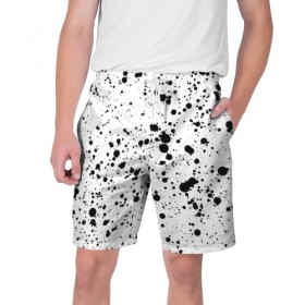 Мужские шорты 3D с принтом Чёрные брызги в Тюмени,  полиэстер 100% | прямой крой, два кармана без застежек по бокам. Мягкая трикотажная резинка на поясе, внутри которой широкие завязки. Длина чуть выше колен | 
