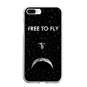 Чехол для iPhone 7Plus/8 Plus матовый с принтом Free to Fly в Тюмени, Силикон | Область печати: задняя сторона чехла, без боковых панелей | astronaut | cosmic | cosmonaut | cosmos | fly | galaxy | planet | space | star | universe | астронавт | вселенная | галактика | звезды | космонавт | космос | планета | полет