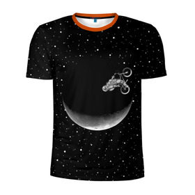 Мужская футболка 3D спортивная с принтом Астронавт байкер в Тюмени, 100% полиэстер с улучшенными характеристиками | приталенный силуэт, круглая горловина, широкие плечи, сужается к линии бедра | astronaut | cosmonaut | cosmos | galaxy | moto | planet | space | star | universe | астронавт | байкер | вселенная | галактика | звезды | космонавт | космос | луна | мотоцикл | планета