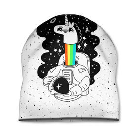 Шапка 3D с принтом Единорог астронавт в Тюмени, 100% полиэстер | универсальный размер, печать по всей поверхности изделия | astronaut | cosmonaut | cosmos | galaxy | planet | space | star | universe | астронавт | бесконечность | вселенная | галактика | единорог | звезды | космонавт | космос | планета