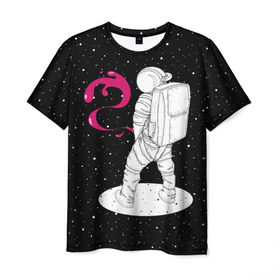 Мужская футболка 3D с принтом Космическая струя в Тюмени, 100% полиэфир | прямой крой, круглый вырез горловины, длина до линии бедер | astronaut | cosmonaut | cosmos | galaxy | planet | space | star | universe | астронавт | вселенная | галактика | гравитация | звезды | космонавт | космос | планета | прикол