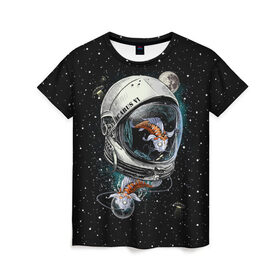 Женская футболка 3D с принтом Подводный космос в Тюмени, 100% полиэфир ( синтетическое хлопкоподобное полотно) | прямой крой, круглый вырез горловины, длина до линии бедер | astronaut | cosmonaut | cosmos | galaxy | meteor | moon | planet | space | star | universe | астронавт | бесконечность | вселенная | галактика | звезды | космонавт | космос | луна