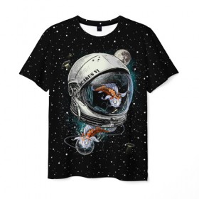 Мужская футболка 3D с принтом Подводный космос в Тюмени, 100% полиэфир | прямой крой, круглый вырез горловины, длина до линии бедер | astronaut | cosmonaut | cosmos | galaxy | meteor | moon | planet | space | star | universe | астронавт | бесконечность | вселенная | галактика | звезды | космонавт | космос | луна