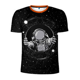 Мужская футболка 3D спортивная с принтом Черная дыра в Тюмени, 100% полиэстер с улучшенными характеристиками | приталенный силуэт, круглая горловина, широкие плечи, сужается к линии бедра | astronaut | cosmonaut | cosmos | galaxy | meteor | moon | planet | space | star | universe | астронавт | бесконечность | вселенная | галактика | космонавт | космос | черная дыра