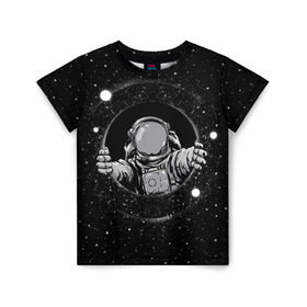 Детская футболка 3D с принтом Черная дыра в Тюмени, 100% гипоаллергенный полиэфир | прямой крой, круглый вырез горловины, длина до линии бедер, чуть спущенное плечо, ткань немного тянется | astronaut | cosmonaut | cosmos | galaxy | meteor | moon | planet | space | star | universe | астронавт | бесконечность | вселенная | галактика | космонавт | космос | черная дыра