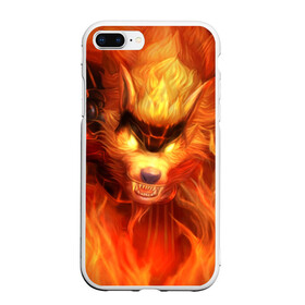 Чехол для iPhone 7Plus/8 Plus матовый с принтом Fire Wolf в Тюмени, Силикон | Область печати: задняя сторона чехла, без боковых панелей | league of legends | lol | warwick | wolf | варвик | волк | лига легенд | лол