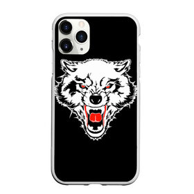 Чехол для iPhone 11 Pro матовый с принтом Волк в Тюмени, Силикон |  | animal | background | black | eyes | fangs | head | predator | red | teeth | white | wolf | белый | волк | глаза | голова | животное | зверь | клыки | красные | оскал | фон | хищник | черный