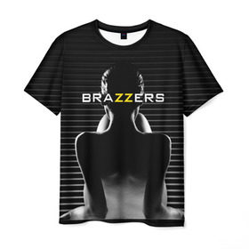 Мужская футболка 3D с принтом Brazzers в Тюмени, 100% полиэфир | прямой крой, круглый вырез горловины, длина до линии бедер | brazzers