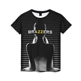 Женская футболка 3D с принтом Brazzers в Тюмени, 100% полиэфир ( синтетическое хлопкоподобное полотно) | прямой крой, круглый вырез горловины, длина до линии бедер | brazzers