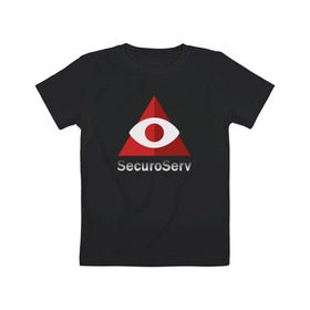 Детская футболка хлопок с принтом SecuroServ в Тюмени, 100% хлопок | круглый вырез горловины, полуприлегающий силуэт, длина до линии бедер | auto | grand | gta | theft | гта