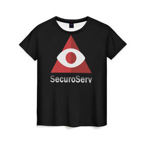 Женская футболка 3D с принтом SecuroServ в Тюмени, 100% полиэфир ( синтетическое хлопкоподобное полотно) | прямой крой, круглый вырез горловины, длина до линии бедер | auto | grand | gta | theft | гта