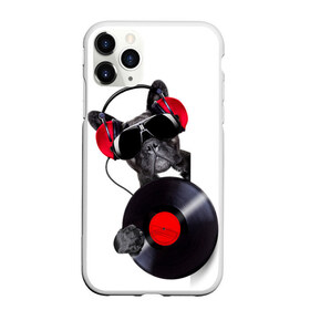 Чехол для iPhone 11 Pro матовый с принтом DJ бульдог в Тюмени, Силикон |  | бульдог | винил | диджей | музыка | наушники | очки | пёс | пластинка | собака | юмор