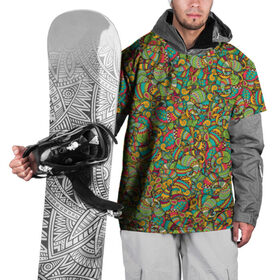 Накидка на куртку 3D с принтом Узор пейсли в Тюмени, 100% полиэстер |  | Тематика изображения на принте: бута | восточный | индийский | капля | листья | огурцы | орнамент | паттерн