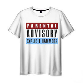 Мужская футболка 3D с принтом Parental Advisory в Тюмени, 100% полиэфир | прямой крой, круглый вырез горловины, длина до линии бедер | explicit content | hip hop | parental advisory | rap | парентал адвисори | рэп | хип хоп