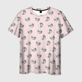 Мужская футболка 3D с принтом Кокосовая луна в Тюмени, 100% полиэфир | прямой крой, круглый вырез горловины, длина до линии бедер | 14 февраля | 23 февраля | 8 марта | девушке | кокос | космос | луна | подарок | прикол | ребенку. | шутка