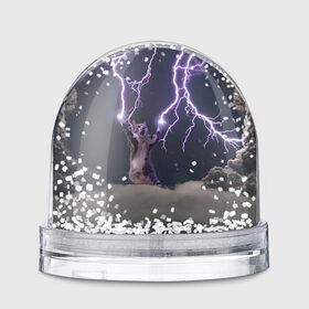 Водяной шар с принтом Грозовой кошак в Тюмени, Пластик | Изображение внутри шара печатается на глянцевой фотобумаге с двух сторон | Тематика изображения на принте: lightning cat