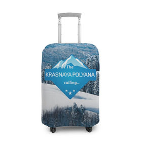 Чехол для чемодана 3D с принтом Красная поляна в Тюмени, 86% полиэфир, 14% спандекс | двустороннее нанесение принта, прорези для ручек и колес | горнолыжный курорт | горы | зима | красная поляна | лыжи | парк | роза хуторов | снег | сноутборд | сочи