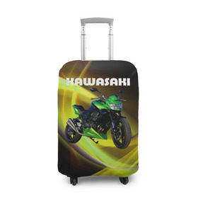 Чехол для чемодана 3D с принтом Kawasaki в Тюмени, 86% полиэфир, 14% спандекс | двустороннее нанесение принта, прорези для ручек и колес | Тематика изображения на принте: moto | байк | байкер | мото | мотогонки | мотоспорт | мотоцикл