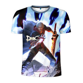 Мужская футболка 3D спортивная с принтом Devil May Cry в Тюмени, 100% полиэстер с улучшенными характеристиками | приталенный силуэт, круглая горловина, широкие плечи, сужается к линии бедра | devil | данте | дьявол | слэшер