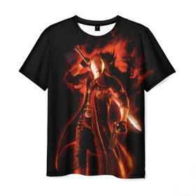Мужская футболка 3D с принтом Devil May Cry в Тюмени, 100% полиэфир | прямой крой, круглый вырез горловины, длина до линии бедер | devil | данте | дьявол | слэшер