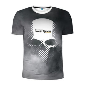 Мужская футболка 3D спортивная с принтом Ghost Recon в Тюмени, 100% полиэстер с улучшенными характеристиками | приталенный силуэт, круглая горловина, широкие плечи, сужается к линии бедра | Тематика изображения на принте: tom clancy’s | череп