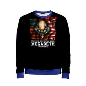 Детский свитшот 3D с принтом Megadeth #3 в Тюмени, 100% полиэстер | свободная посадка, прямой крой, мягкая тканевая резинка на рукавах и понизу свитшота | Тематика изображения на принте: dave | megadeth | metal | mustaine | rattlehead | rock | thrash | vic | дейв | мастейн | мегадез | мегадет | мегедес | метал | рок | треш