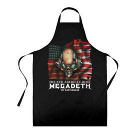 Фартук 3D с принтом Megadeth #3 в Тюмени, 100% полиэстер | общий размер — 65 х 85 см, ширина нагрудника — 26 см, горловина — 53 см, длина завязок — 54 см, общий обхват в поясе — 173 см. Принт на завязках и на горловине наносится с двух сторон, на основной части фартука — только с внешней стороны | dave | megadeth | metal | mustaine | rattlehead | rock | thrash | vic | дейв | мастейн | мегадез | мегадет | мегедес | метал | рок | треш