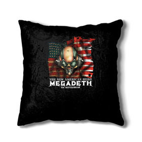 Подушка 3D с принтом Megadeth #3 в Тюмени, наволочка – 100% полиэстер, наполнитель – холлофайбер (легкий наполнитель, не вызывает аллергию). | состоит из подушки и наволочки. Наволочка на молнии, легко снимается для стирки | dave | megadeth | metal | mustaine | rattlehead | rock | thrash | vic | дейв | мастейн | мегадез | мегадет | мегедес | метал | рок | треш