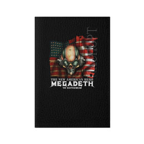 Обложка для паспорта матовая кожа с принтом Megadeth #3 в Тюмени, натуральная матовая кожа | размер 19,3 х 13,7 см; прозрачные пластиковые крепления | Тематика изображения на принте: dave | megadeth | metal | mustaine | rattlehead | rock | thrash | vic | дейв | мастейн | мегадез | мегадет | мегедес | метал | рок | треш