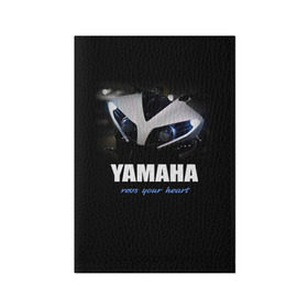 Обложка для паспорта матовая кожа с принтом Yamaha в Тюмени, натуральная матовая кожа | размер 19,3 х 13,7 см; прозрачные пластиковые крепления | yamaha | yzf | байк | байкер | мото | мотоцикл | мотоциклист | ямаха