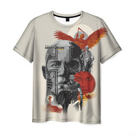 Мужская футболка 3D с принтом Ghost Recon в Тюмени, 100% полиэфир | прямой крой, круглый вырез горловины, длина до линии бедер | 