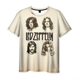 Мужская футболка 3D с принтом Led Zeppelin 1 в Тюмени, 100% полиэфир | прямой крой, круглый вырез горловины, длина до линии бедер | Тематика изображения на принте: led zeppelin | лед зеппелин | роберт плант