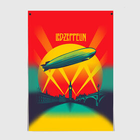 Постер с принтом Led Zeppelin 3 в Тюмени, 100% бумага
 | бумага, плотность 150 мг. Матовая, но за счет высокого коэффициента гладкости имеет небольшой блеск и дает на свету блики, но в отличии от глянцевой бумаги не покрыта лаком | Тематика изображения на принте: led zeppelin | лед зеппелин | роберт плант