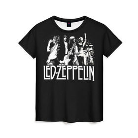 Женская футболка 3D с принтом Led Zeppelin 4 в Тюмени, 100% полиэфир ( синтетическое хлопкоподобное полотно) | прямой крой, круглый вырез горловины, длина до линии бедер | led zeppelin | лед зеппелин | роберт плант