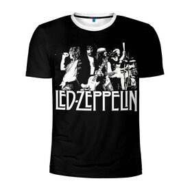 Мужская футболка 3D спортивная с принтом Led Zeppelin 4 в Тюмени, 100% полиэстер с улучшенными характеристиками | приталенный силуэт, круглая горловина, широкие плечи, сужается к линии бедра | led zeppelin | лед зеппелин | роберт плант