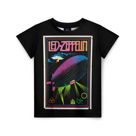 Детская футболка 3D с принтом Led Zeppelin 6 в Тюмени, 100% гипоаллергенный полиэфир | прямой крой, круглый вырез горловины, длина до линии бедер, чуть спущенное плечо, ткань немного тянется | led zeppelin | лед зеппелин | роберт плант